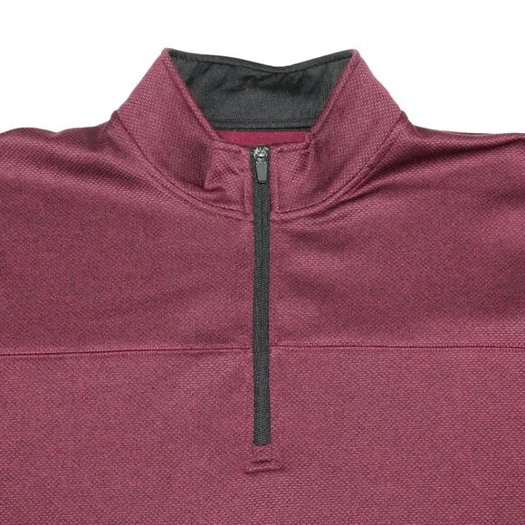 Callaway Golf Mens XL 1/4 Zip Maroon Pullover Side Pocket Jacket Athleisure Wear - Picture 5 of 9